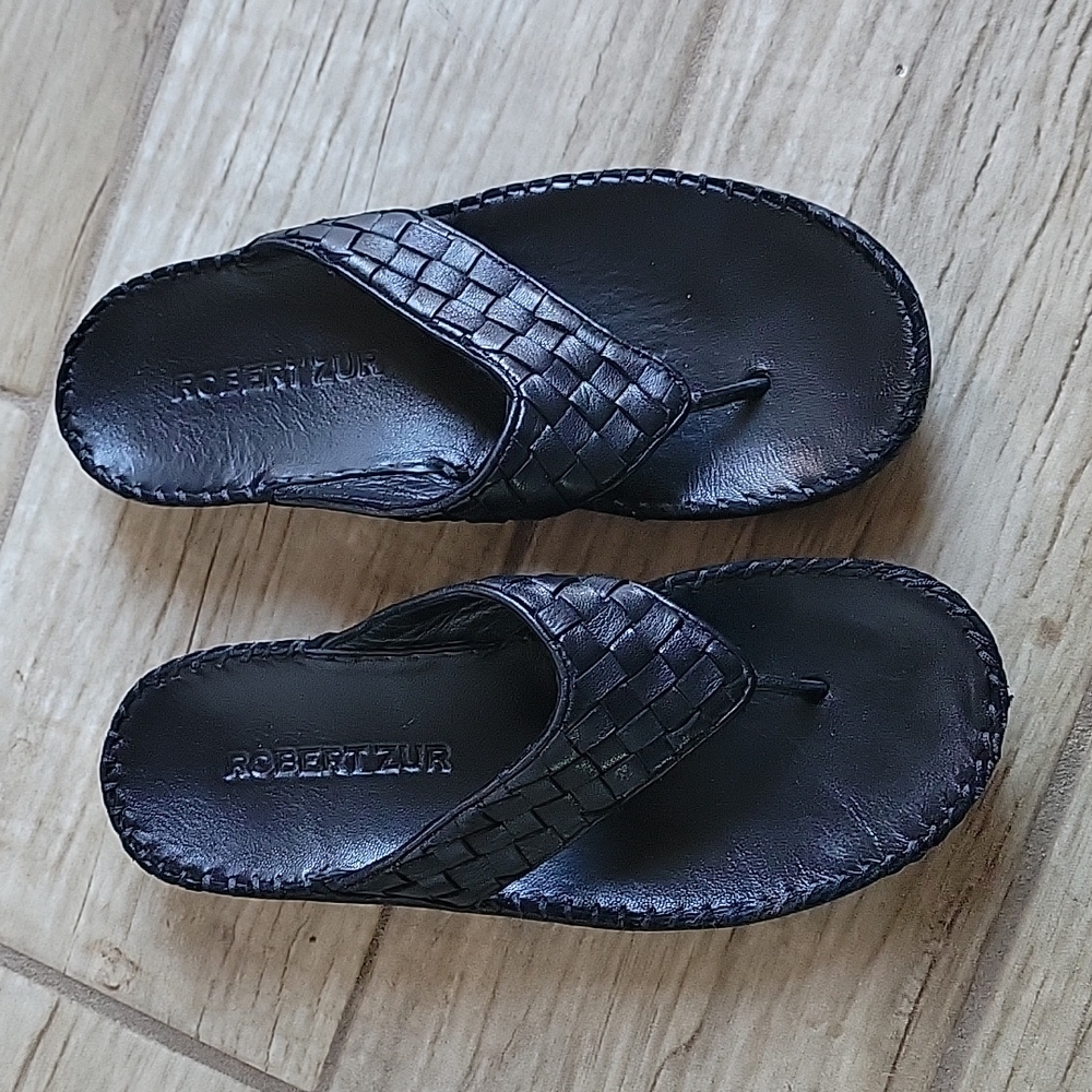 Robert Zur Leather Flip Flops